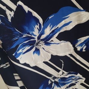 Blue and white floral dress